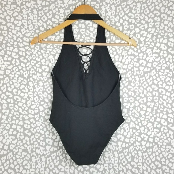 VICTORIA'S SECRET Halter Plunge V Lace Up Bodysuit - Picture 4 of 6